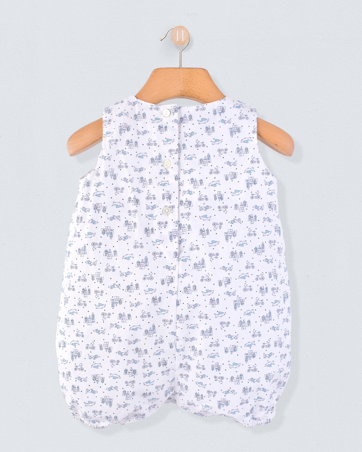 William Mini Blue Doggies Romper